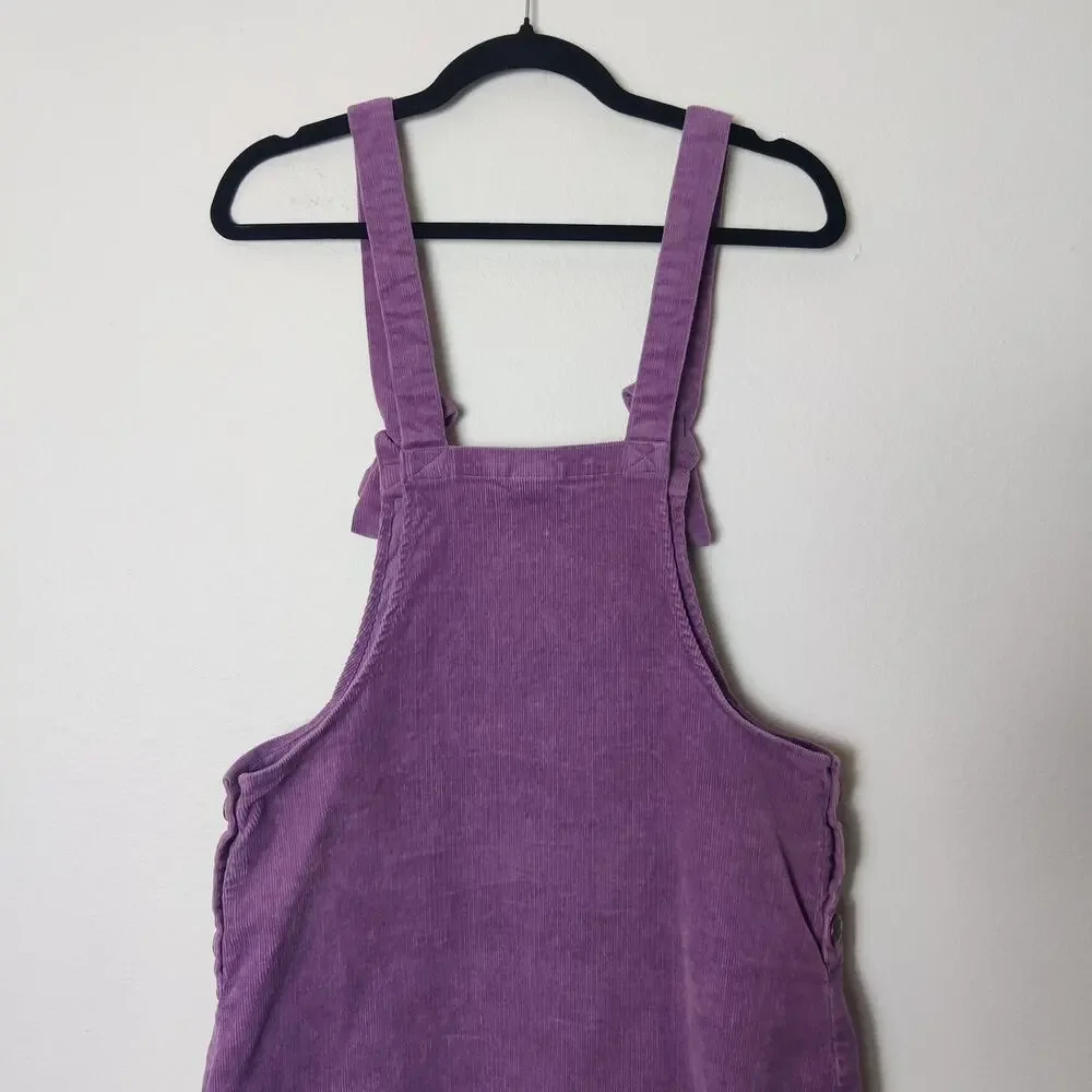 Lucy & Yak Mini Pini Corduroy Overall Pinafore Jumper Dress Medium Grape Purple - Picture 7 of 13